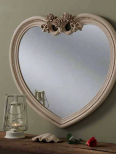 ivory heart ornate gilt mirror