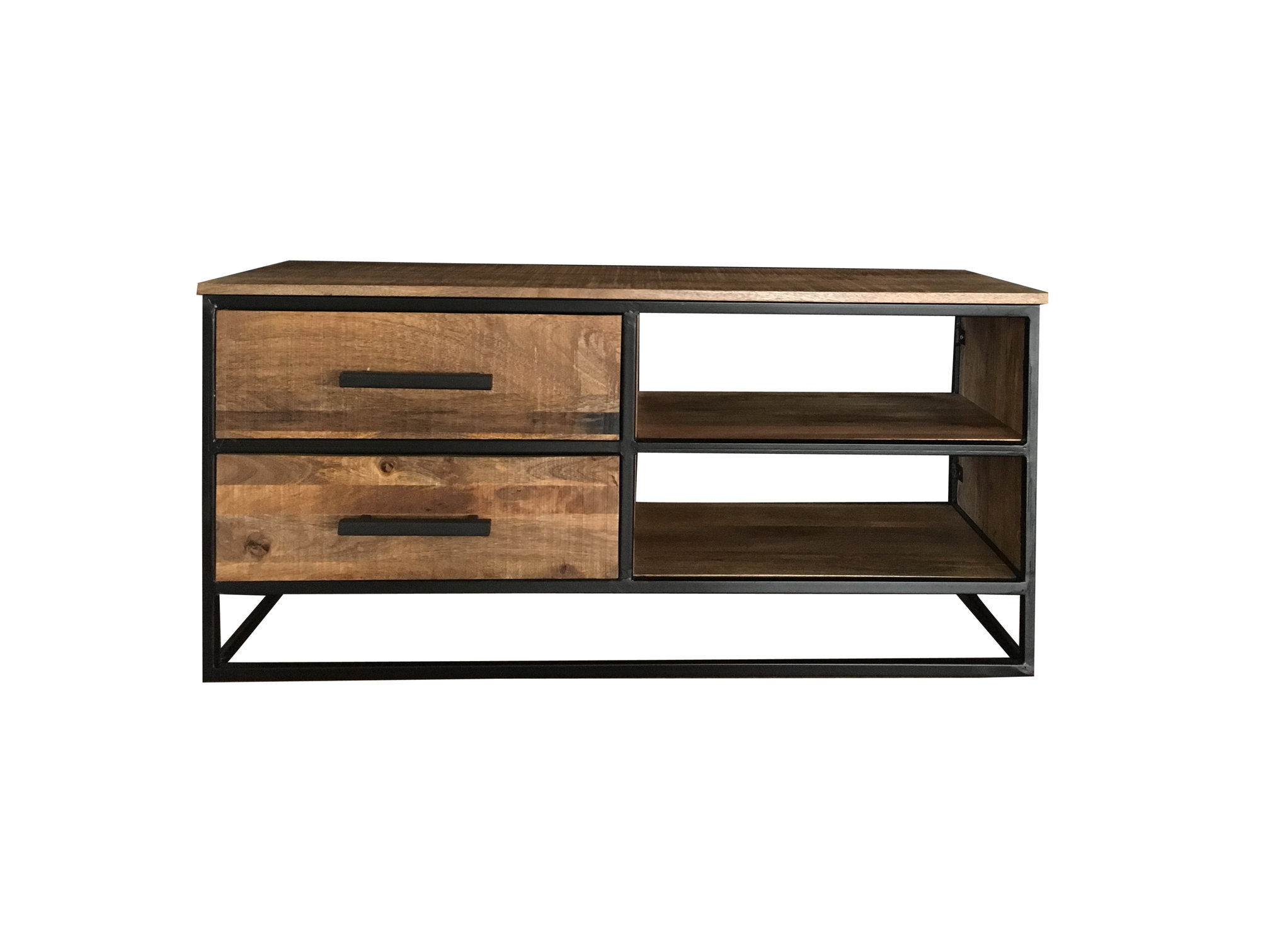 Industrial Style Light Mango Wood 2-drawer TV Stand