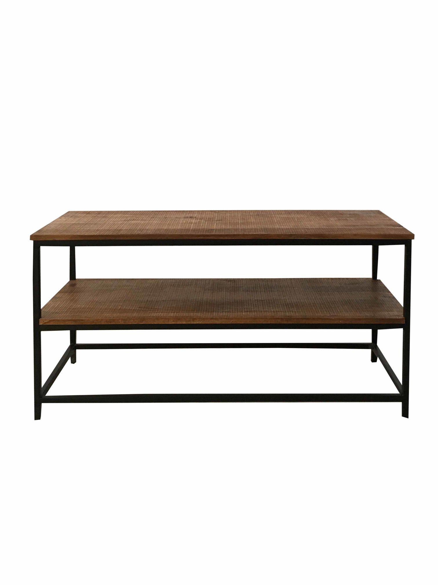 Industrial Style Light Mango Wood Plasma TV Unit