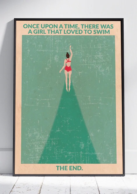 A3 Dorset vintage swimmer poster print
