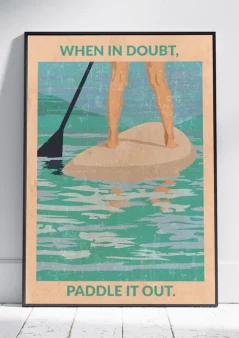 A3 paddle boarding vintage style poster printer