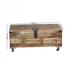 Acacia Wood Recycled Painted Coffee table Trunk on Wheels 6 Coffee Table Trunk Schematics
