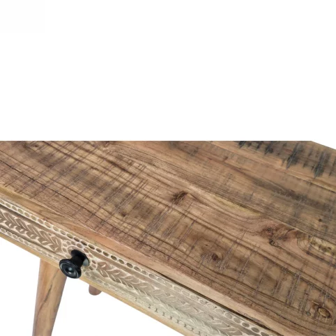 Acacia wood Console table, Dresser , Computer desk with hand carved drawers 4 Acacia wood Console table top