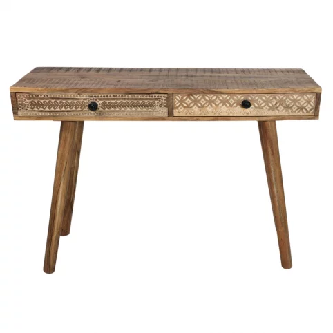 Acacia wood Console table, Dresser , Computer desk with hand carved drawers 5 Acacia wood Console table
