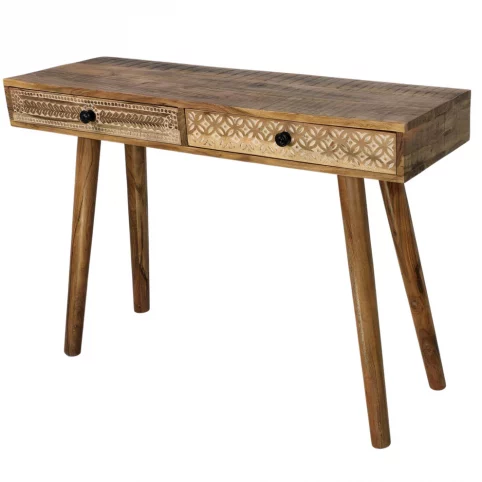 Acacia wood Console table, Dresser , Computer desk with hand carved drawers 6 Acacia wood Console table
