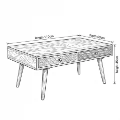 Mango Wood Coffee Table With Hand Carved drawers 2 Mango Wood Coffee Table Schematics