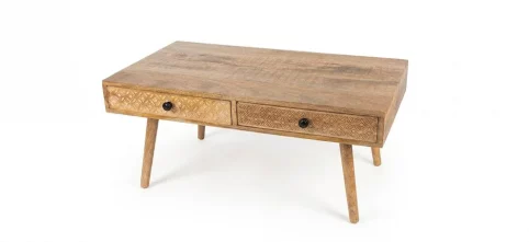 Mango Wood Coffee Table With Hand Carved drawers 5 Mango Wood Coffee Table