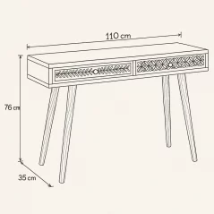 Mango Wood Console, Dresser, Computer Desk with Carved Drawers 7 Computer Desk Schematics