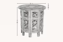 Mango wood Elephant Carved Octagonal Side Table 5 Mango Wood Side Table Schematics