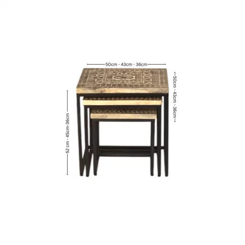 Mango wood Nest of 3 Hand carved square Tables 3 Mango wood Nest Of Tables Schematics