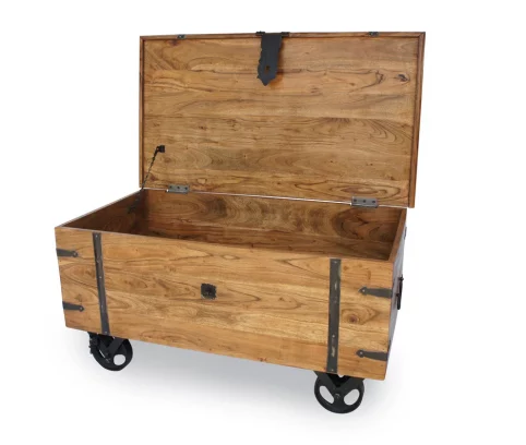 Acacia Wood Thakat Coffee Table Trunk On Wheels 6 Coffee Table Trunk