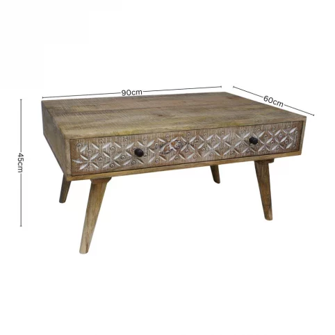 Mango wood Coffee table with hand carved drawer 9 Mango Wood Coffee Table Schematics