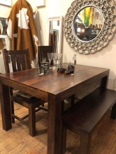 1.45m dark mango wood dining table