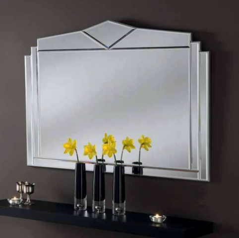 silver art deco mirror