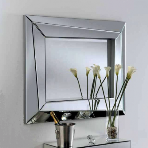 silver art deco mirror