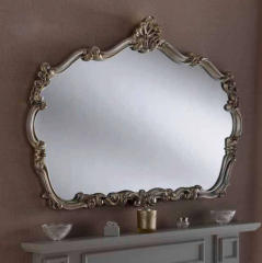 silver ornate gilt mirror