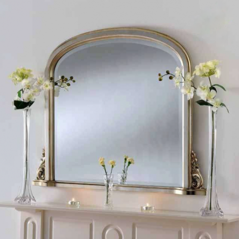 silver overmantle mirror