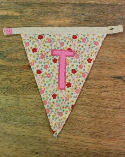 T bunting letter T bunting letter