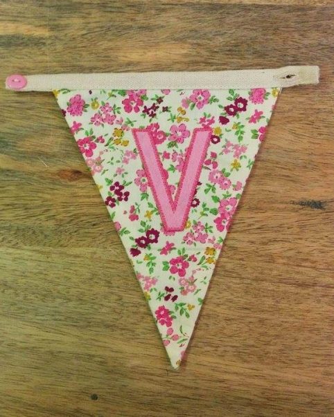 V bunting letter V bunting letter