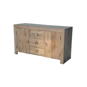 light mango wood sideboard with 3 drawers
