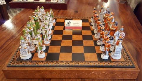 Handmade Italian chess set Battle of Camelot