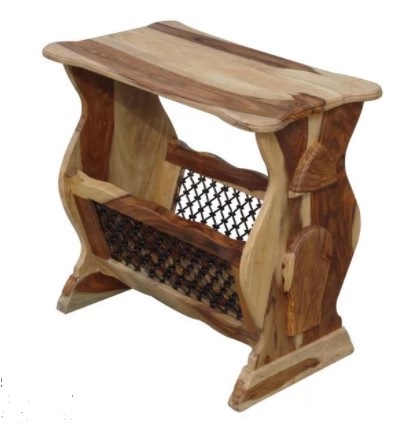 blonde sheesham wood magazine rack