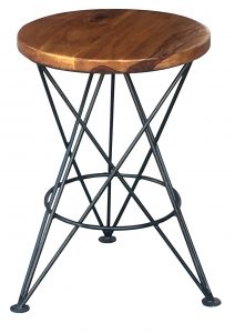 sheesham wood side table/ bar stool with metal legs