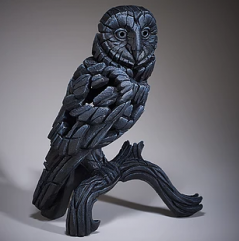 Sculpture barn owl midnight blue