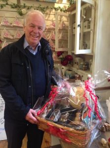 Mike winning the raffle