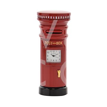 miniature clock red post box red post box mini clock