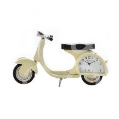 miniature clock vespa white