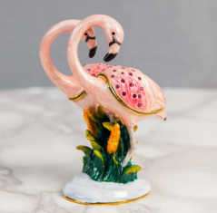 pair of flamingo trinket box