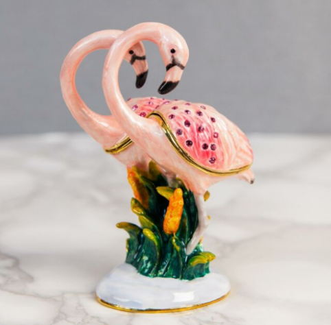 pair of flamingo trinket box pair of flamingo trinket box