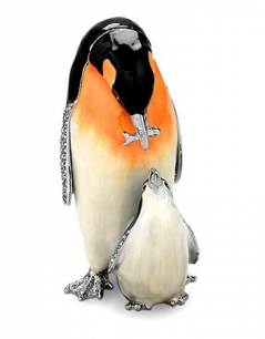 penguin and baby trinket box