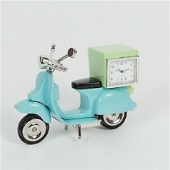 blue vespa miniature clock