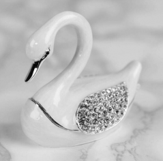 white swan trinket box