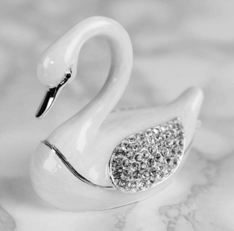 white swan trinket box white swan trinket box