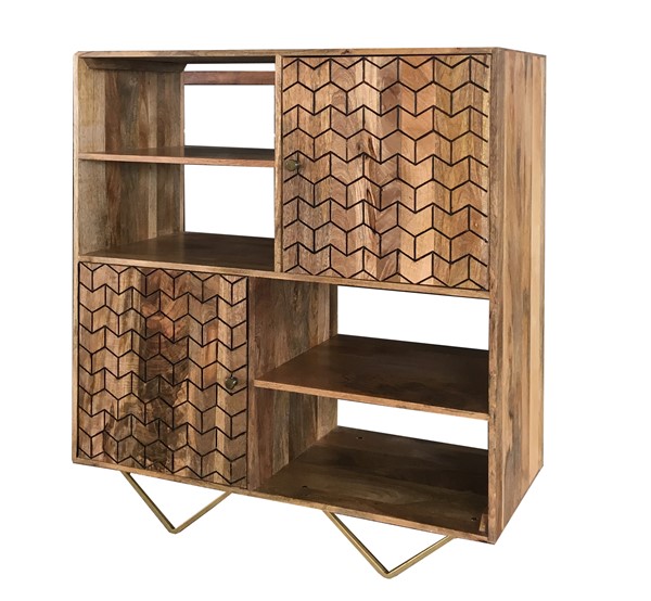 Retro Style Light Mango Wood Bookcase / Storage