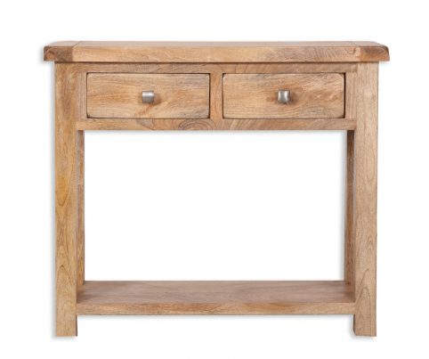 light mango wood 2 drawer console table