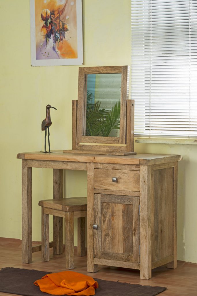 solid light mango wood dressing table