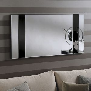 Cologne Art Deco Style Mirror black 48 x 24 inches
