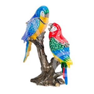 pair of parrots on brant trinket box