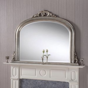 silver handcrafted ornate round mirror 48 x 36 inches