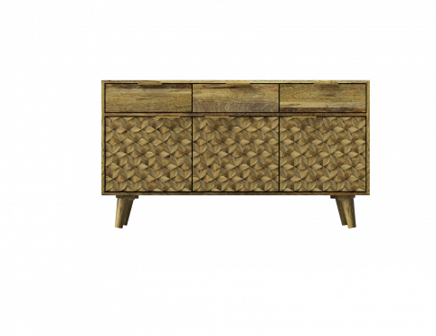 geometric 3 door 3 drawers sideboard