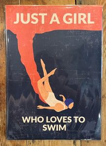 A3 just a girl who loves swimming diving print poster