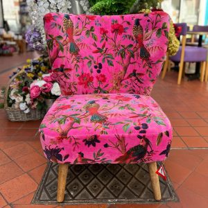 pink cotton velvet chair UK delivery