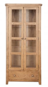 Solid Oak Wood Display Cabinet