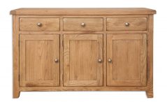 Solid Oak 3 Door 3 Drawer Sideboard