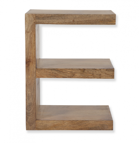 Solid Light Mango Wood E Shelving Unit