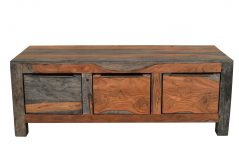 Solid Fired Finish Sheesham 3 Drawer Coffee Table